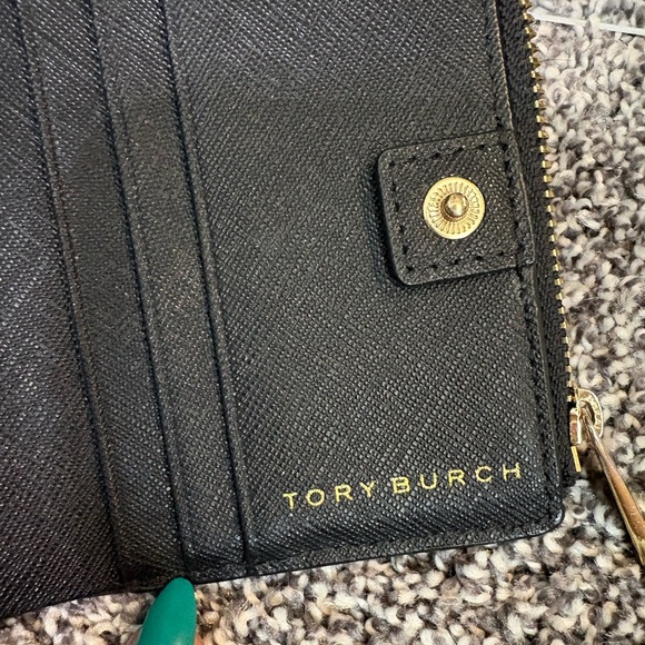 Tory Burch Black Wallet with Gold Accents - Picture 9 of 14